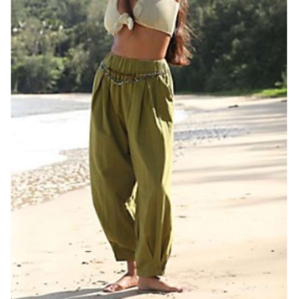 Free People Olive Green Track Pants